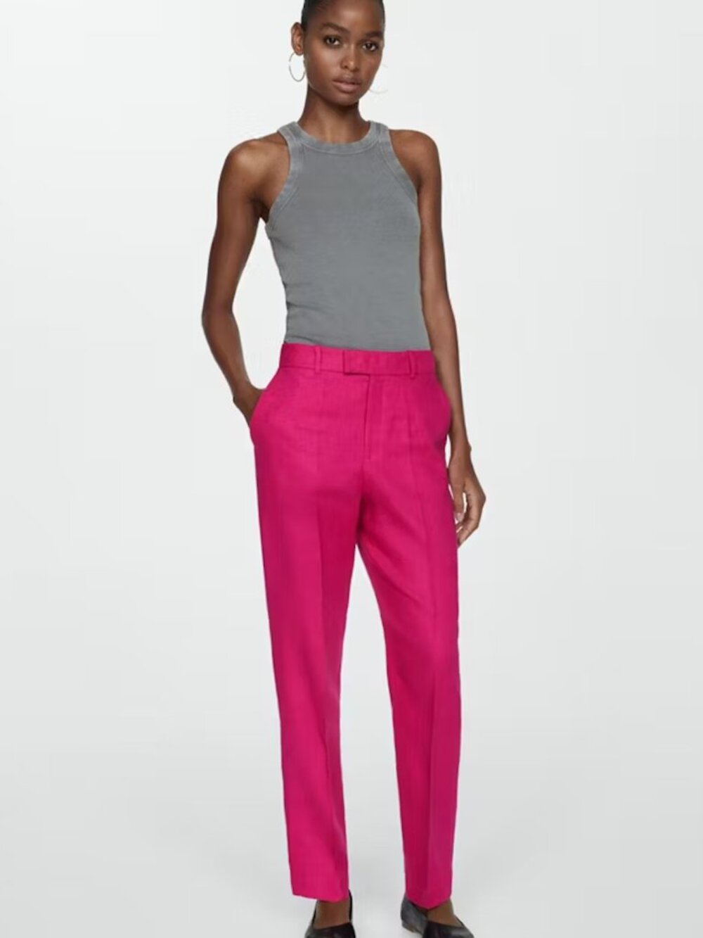 Mango MNG 100% Linen Trousers - Size 6